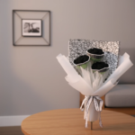 Handcrafted Black Crochet Bouquet - 图片 2
