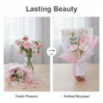 Handmade Crochet Flower Bouquet | Romantic Pink Collection - Image 6