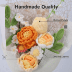 Handmade Crochet White Flower Bouquet - Everlasting Artificial Gift/Decor - Image 3