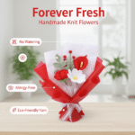 Handmade Crochet Flower Bouquet | Romantic Red Collection - 图片 3