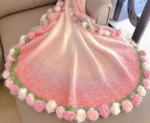 Large 120cm Handmade Crochet Rose Blanket Bouquet – Birthday & Anniversary Gift