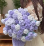 Large 120cm Handmade Crochet Rose Blanket Bouquet – Birthday & Anniversary Gift - Image 4